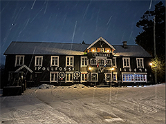 Het hotel Pollfoss bij het sneeuwschoenwandelarrangement in Noorwegen